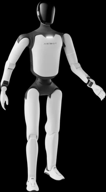 AGIBOT A3 full-size humanoid robot standing in a dynamic pose