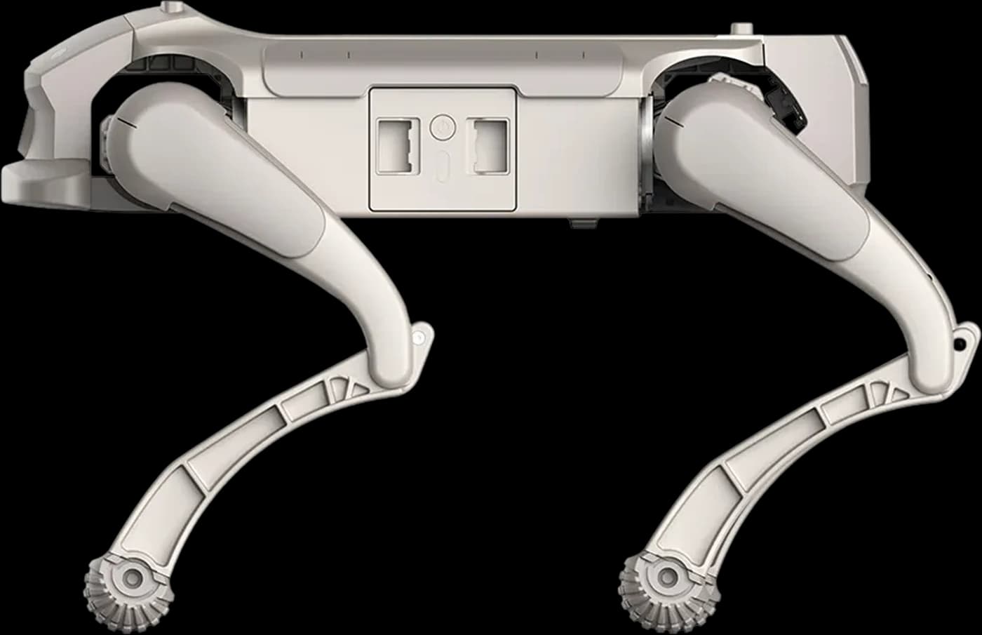 Official AGIBOT D1 Ultra side-view render showing its protective body, battery housing and articulated legs
