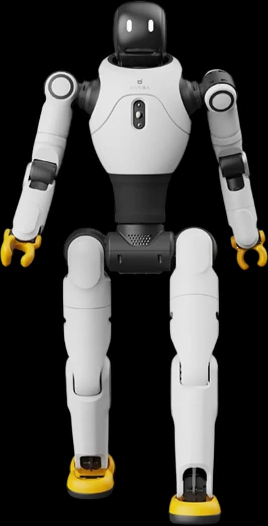 AGIBOT X2 Ultra humanoid robot standing with its arms lowered, front view