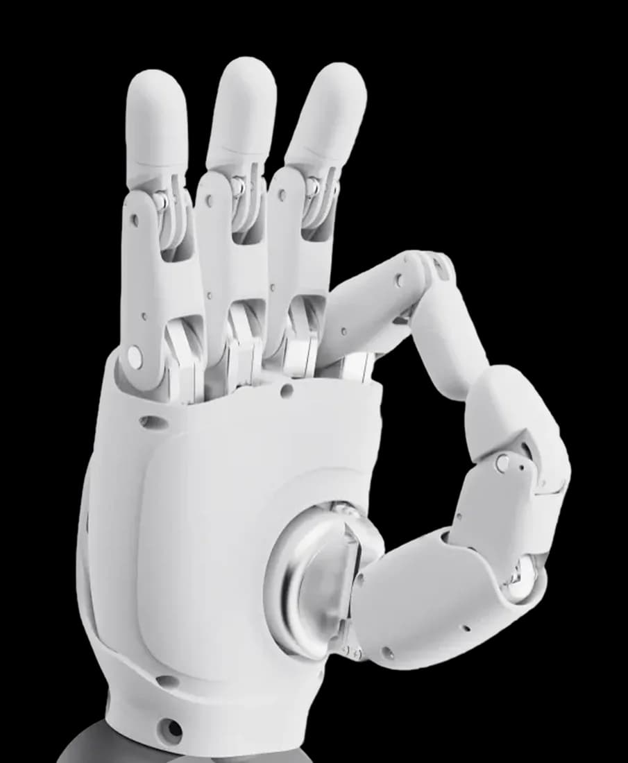 AGIBOT OmniHand 2025 five-finger dexterous robot hand, palm view