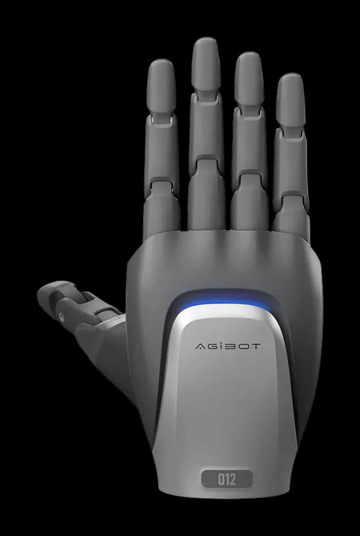 AGIBOT OmniHand Pro 2025 dexterous robot hand, upright palm view