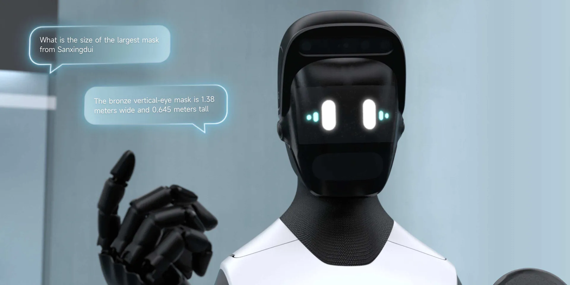 AGIBOT G2 face display answering a visitor question